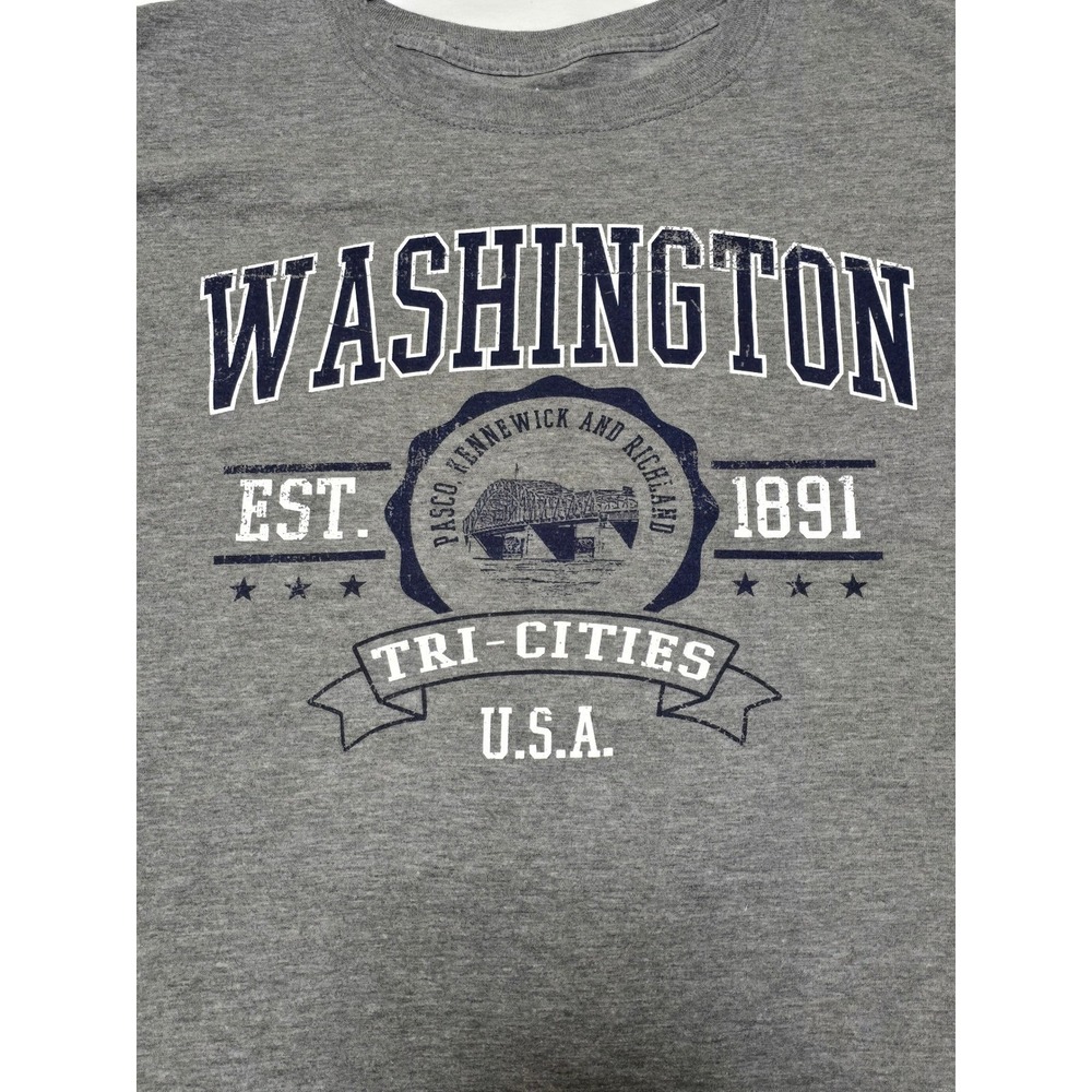 POINT SPORTSWEAR Washington Tri Cities USA Graphic T Shirt XX‎ Large Gray /0123